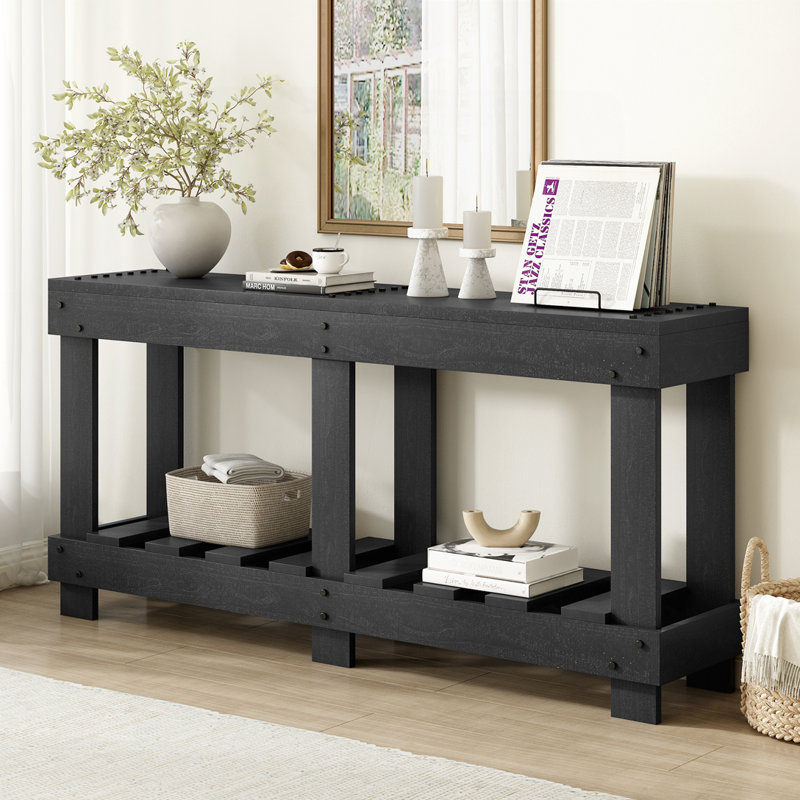 62.9" Vintage Entryway Table, Black