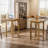 39.4" Tall Square Bar Table, Bar Height Table with Wooden Base for Cocktail Coffee Bistro