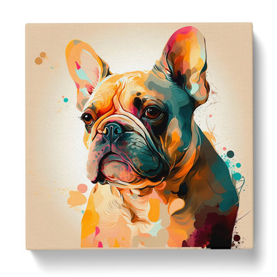 French Bulldog Gestural Art - Wrapped Canvas