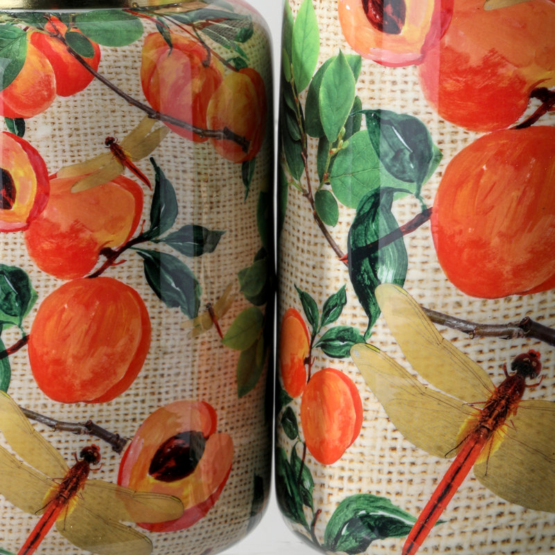 8-12" Iron Peach Orchard Vase