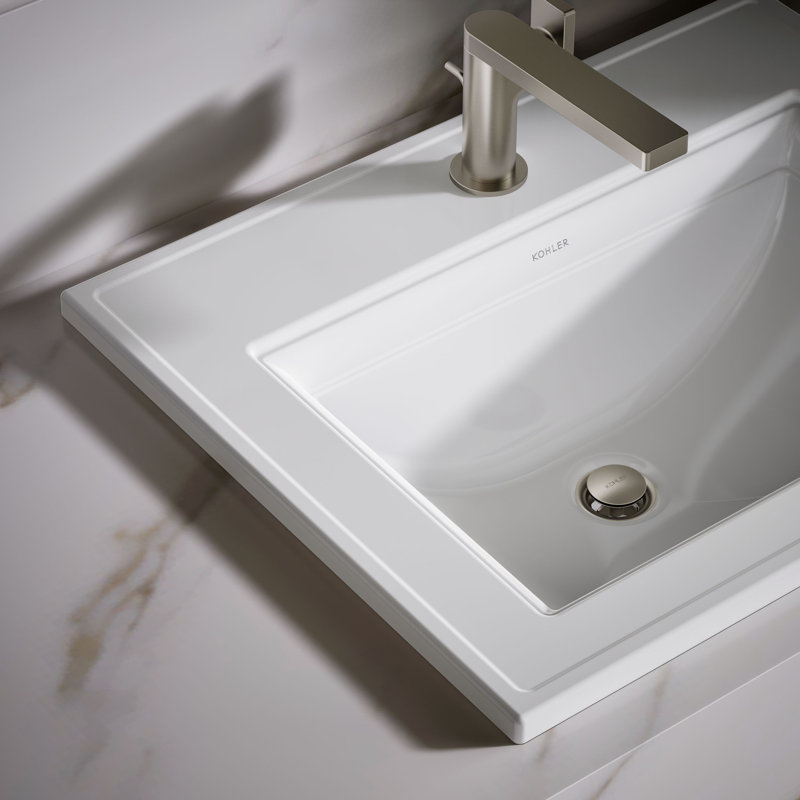 Memoirs® Stately Drop-in Bathroom Sink, White, Single Hole
