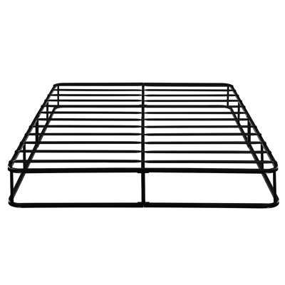 Sommier pour très grand lit - structure en métal noir avec tissu texturé, hauteur 8,5 po, 12 supports, inspiration facile à assembler, capacité de 700 lb, sommier pour chambre à coucher, structure, housse en tissu, 12 lattes