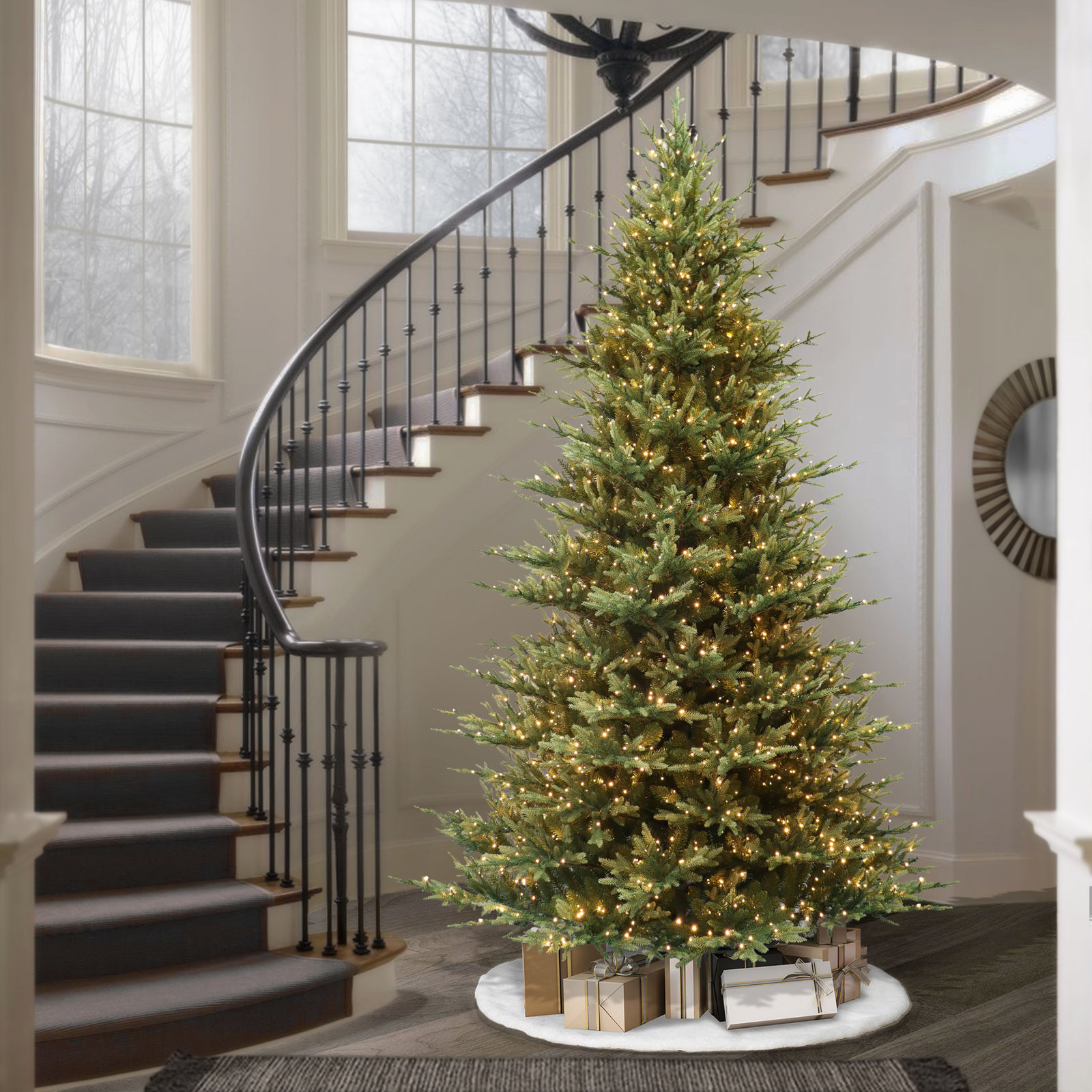 Pre-Lit Fir Christmas Tree, 9' H