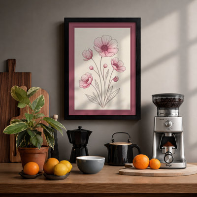 Pink Study Botanical - Framed Print
