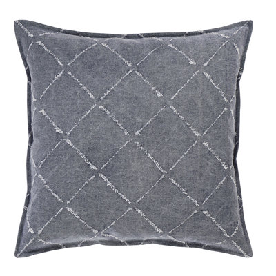 Cotton Diamond Feather Down Fill Throw Pillow Cover with Insert