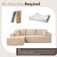 Canapé modulaire rembourré en tissu de velours côtelé en L 108 po avec méridienne 108 po-998772926-998772927