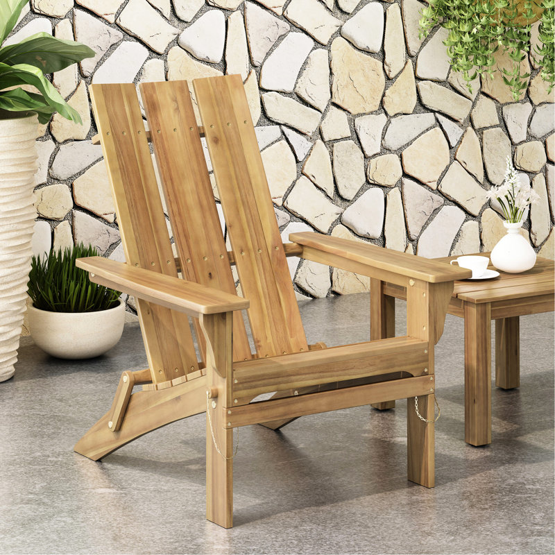 Fauteuil pliable en bois pour terrasse de 29,74 po Profond, 36,2 hauteur, couleur naturelle, chaise pliante, matériau en bois, largeur de piscine 32,5, type, couleur