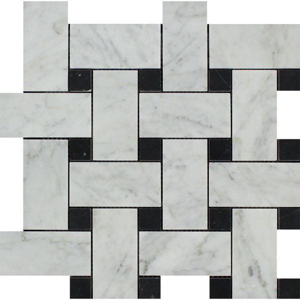 Marble Basketweave Mosaic Wall & Floor Tile