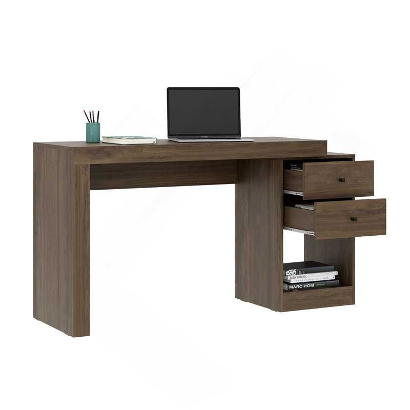 Bureau à domicile polyvalent et extensible pour une productivité accrue, Noyer