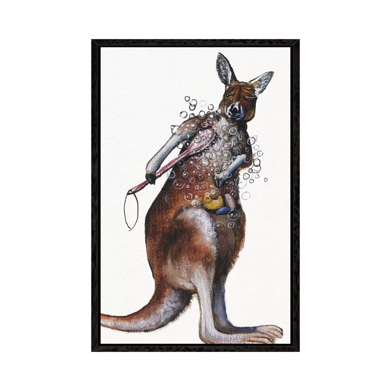 Bath Animals Iv by Donna Brooks - Painting on Canvas, Black Framed, 66.04cm H x 45.72cm W x 3.81cm D
