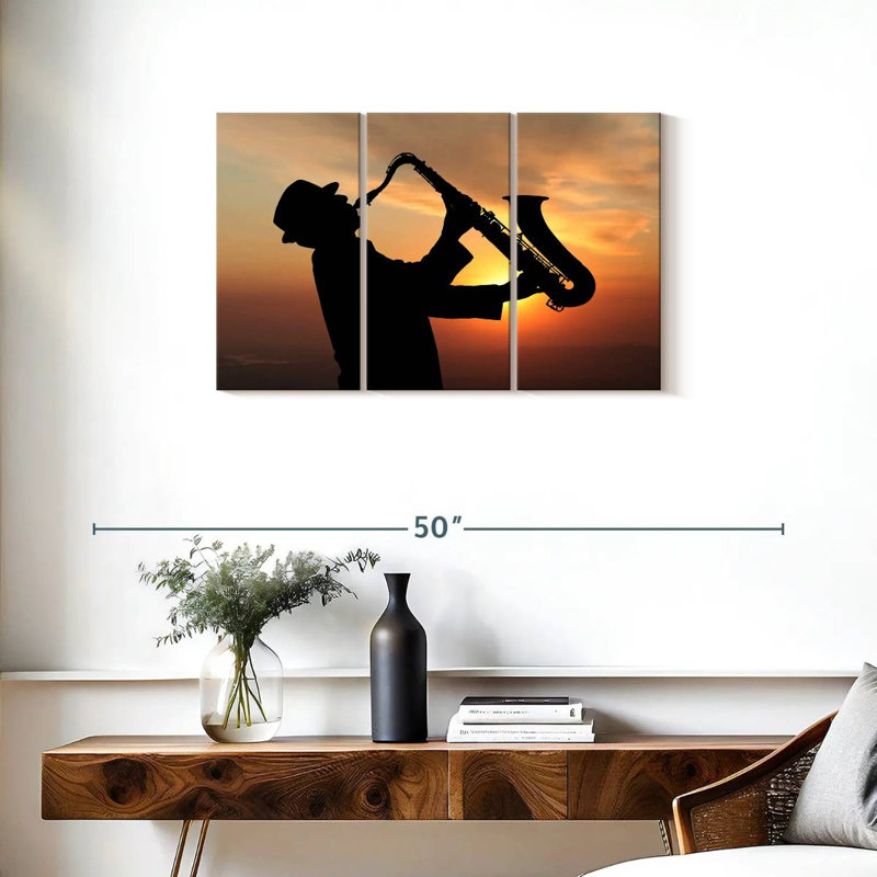 Abarca Man Playing Saxophone, 20" H x 33" W