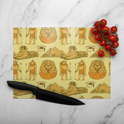 Egyptians & Sphinx Glass Chopping Board