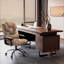 Bureau double 94,49 "en bois massif brun de style chinois-1966819843