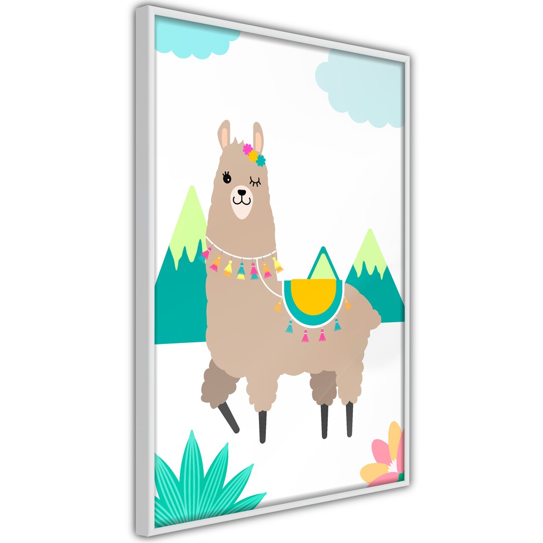 Gerahmtes Poster Playful Llama