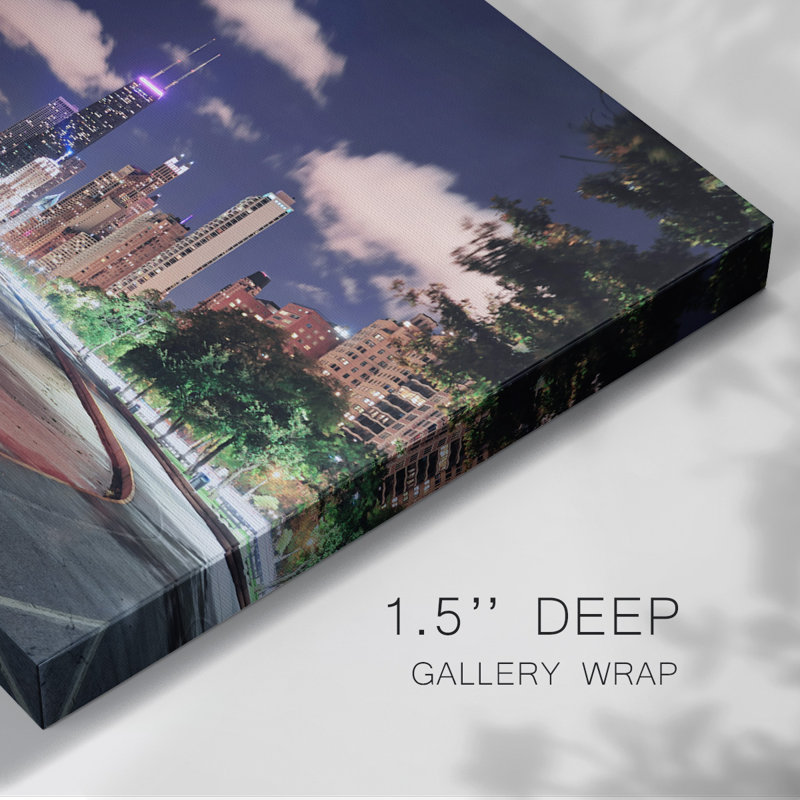 Chicago Lakefront At Night sur impression sur toile, H 40 po x l 60 po x P 1,5 po
