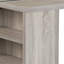 Table rectangulaire grise et noire pour travailler, avec incrustation de métal stable et rangement polyvalent, finition chêne gris, design élégant