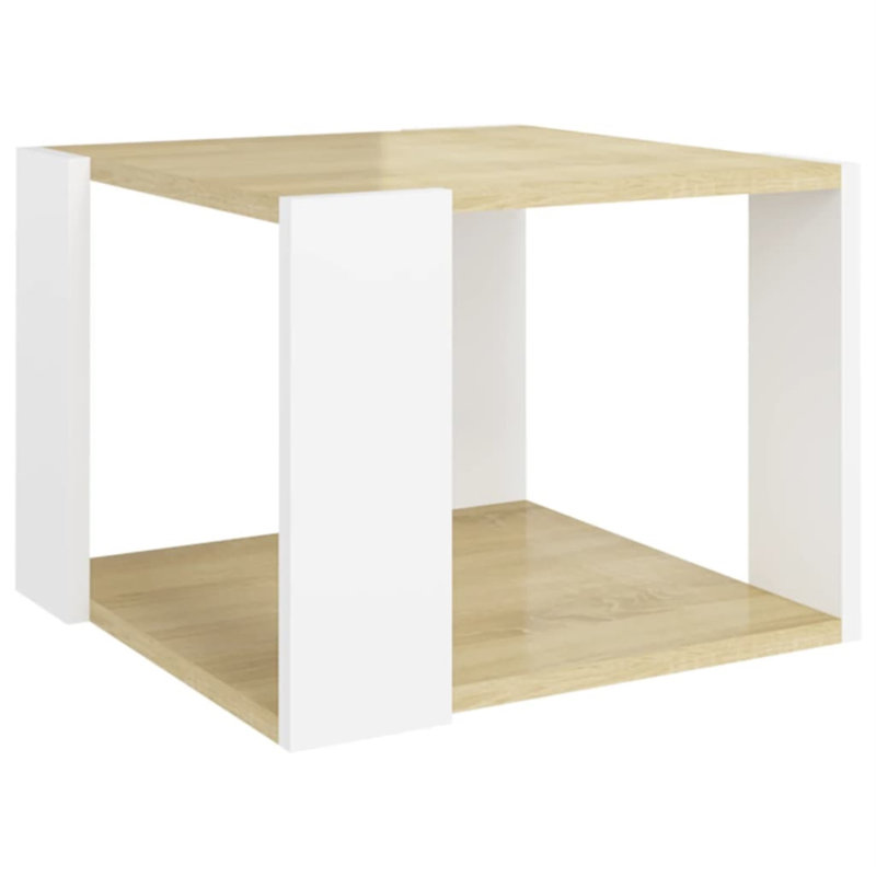 Manufactured Wood Floor Shelf Single Coffee Table with Storage, Beige