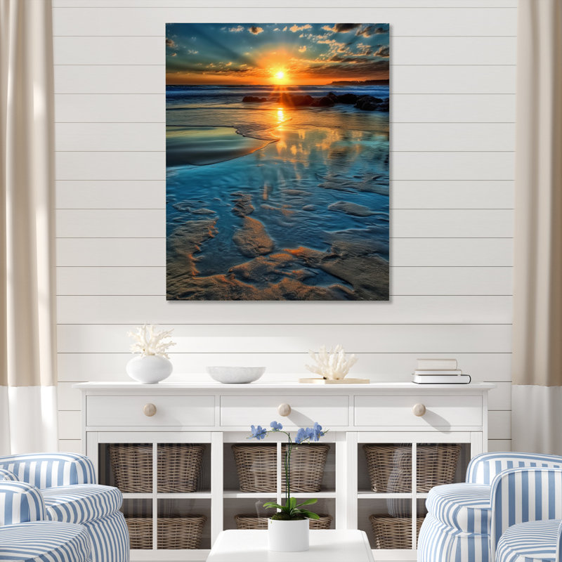 «Ocean Beachside» sur toile, H 32 po x l 16 po x P 1 po, Toile tendue