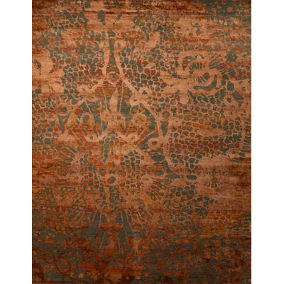 Clearance Hand Knotted Wool Damask Area Rug