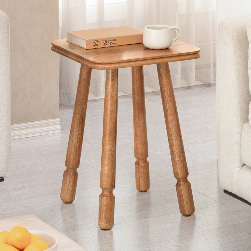 Bartholomeo 22" Solid Wood End Table, Mid Tone Honey