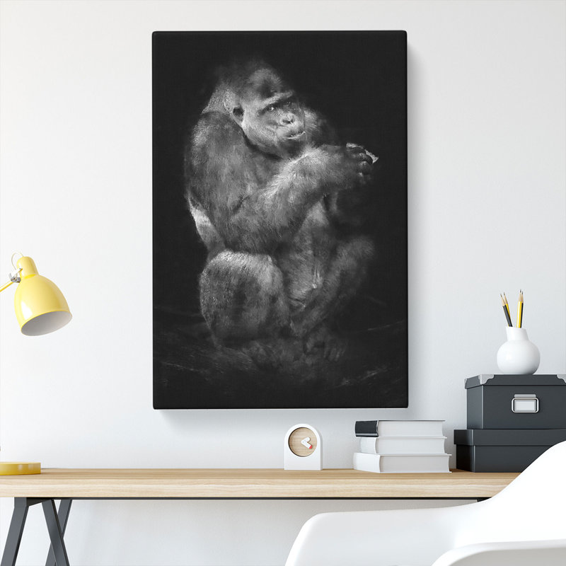 Lowland Gorilla - Wrapped Canvas, 50cm H x 35cm W x 3cm D