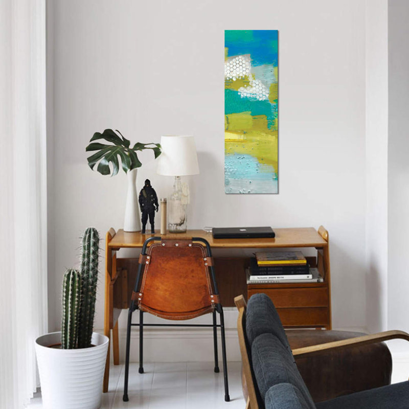 « bleu », impression sur toile, H 48 po x l 16 po x P 1,5 po