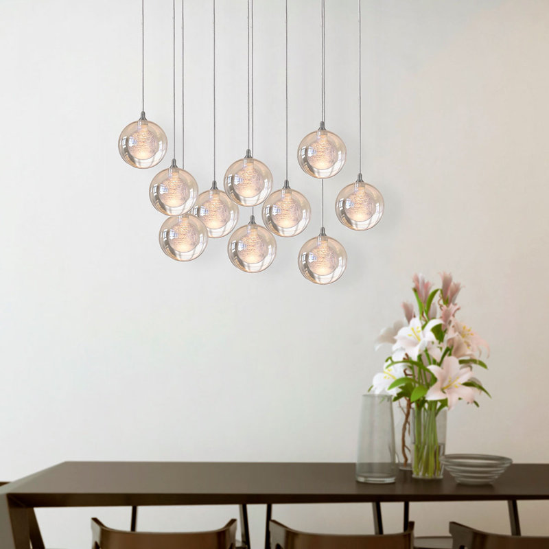 Riverdale 10 - Light Cluster Pendant, Chrome