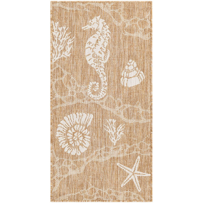 Tapis contemporain Aycan couleur taupe, Tapis de couloir 2 pi x 4 pi 1 po