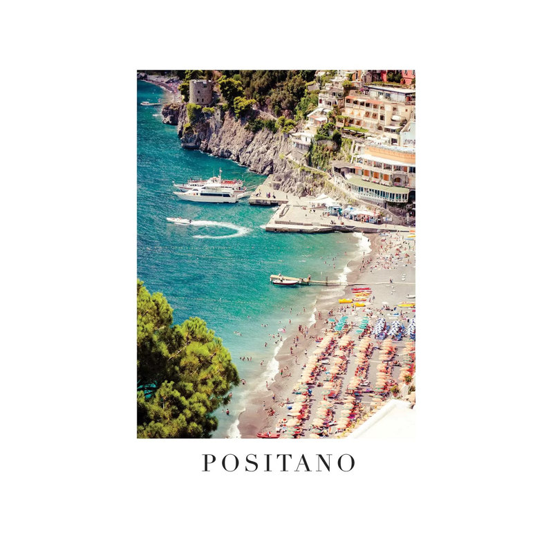 Positano Travel Poster - Print on Canvas, Wrapped Canvas, 66.04cm H x 45.72cm W x 3.81cm D