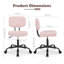 Chaise de bureau sans accoudoirs, petite chaise de bureau réglable en cuir de polyuréthane, chaise de travail ergonomique avec roulettes pivotantes à 360 °-2025993976
