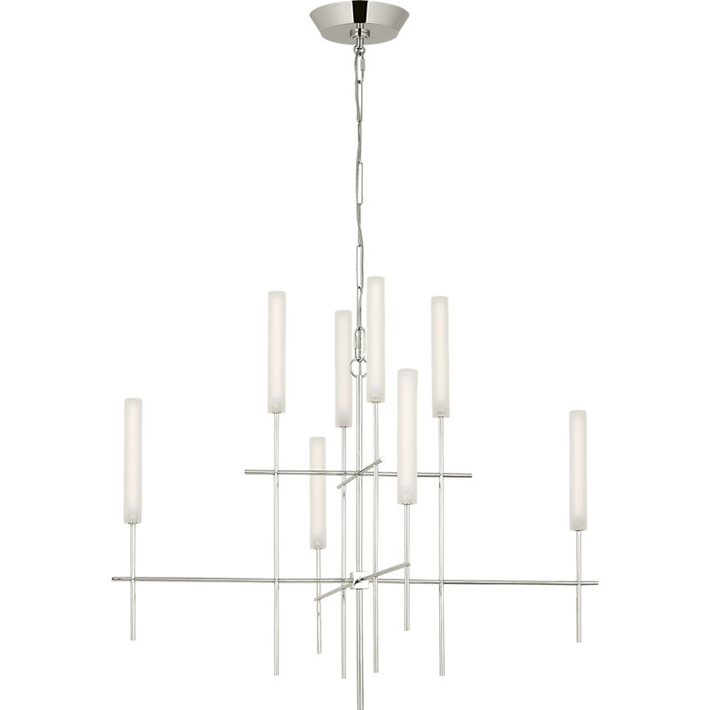Fay 8 - Light LED Chandelier, Polished Nickel