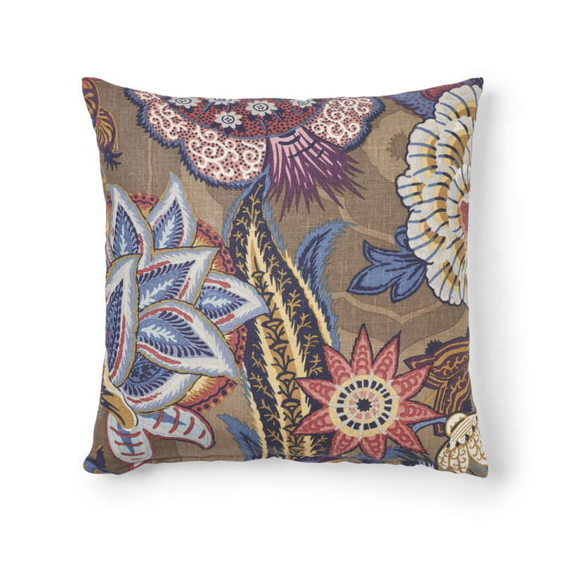 Zanzibar Linen Print Pillow, Cerulean