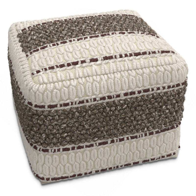 Grady - Square Pouf - Earth Tone Brown, Dark Brown Fabric