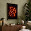 Neon Squirrel Sign Retro - Wrapped Canvas-343447687-343447692