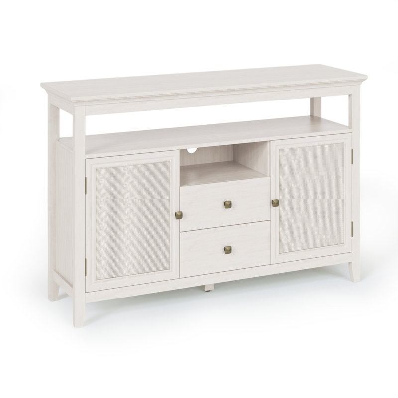 Armoire, buffet de 52,8 po avec tablettes réglables pour la cuisine - bois blanc + buffet d'appoint, armoire d'appoint