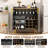  Bar Cabinet With Wine Rack, Glass Holder And Storage Drawer, Kitchen Buffet Sideboard With 2 Fluted Doors, Accent Cabinet For Living Room Dining Room