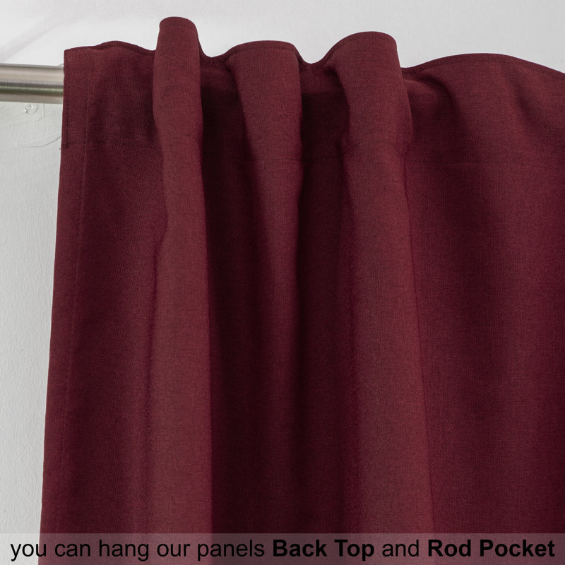 Room Darkening Single Curtain Panel, 260cm W x 425cm H, Wine Red