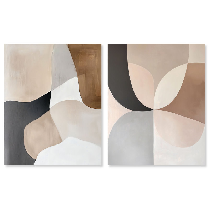 «Faded Warmth II» et «Curvilinear Quadrant I Print Boho Abstract Art Set» par , H 30 po x l 24 po