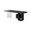 Bureau en bois massif noir + demi-cercle transparent + acier + acrylique avec 2 tiroirs-448856690-448856688