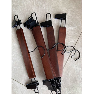 Cintre pour pantalons en bois massif avec pinces