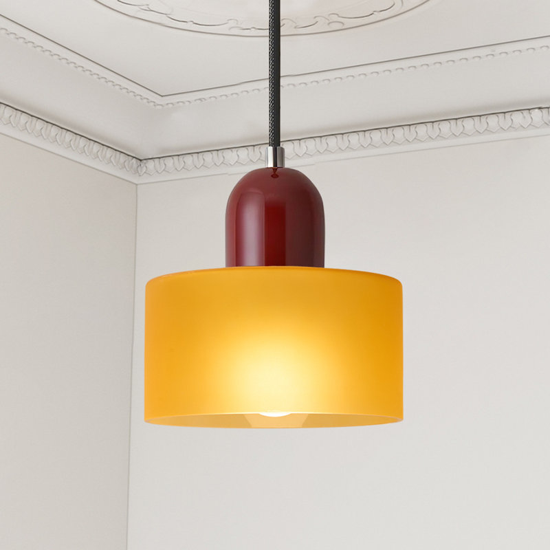 Luminaire suspendu Mid-Century, Orange, Rouge