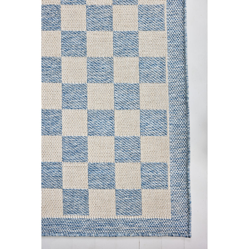 Erin Gates by Momeni Saybrook Check Blue Area Rug , Rectangle 9' x 12'