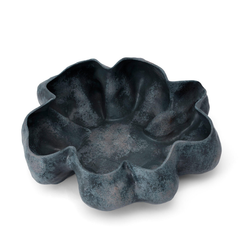 Timna Handmade Fine Porcelain Decorative Bowl, Aged Iron