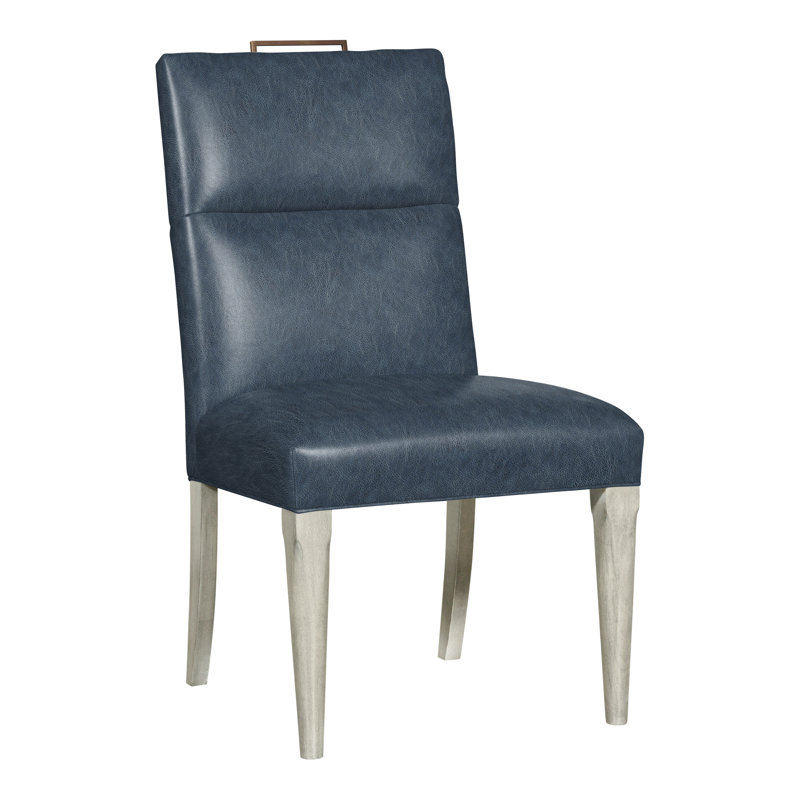 Thom Filicia Home Fabric Tight Back Side Chair, Saloon Jeans, Wrenn