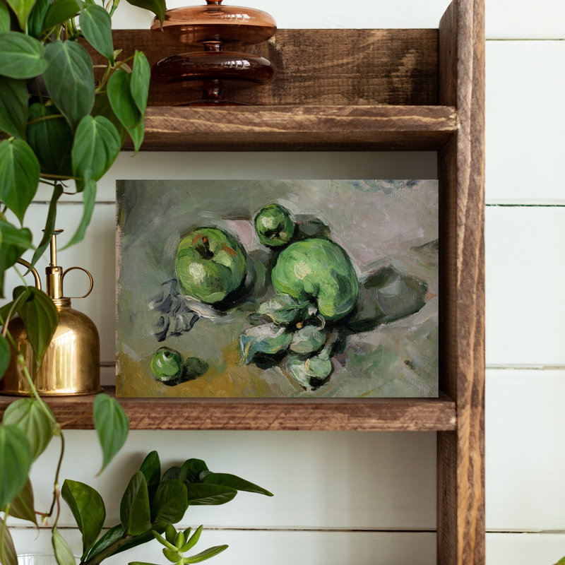 " Green Apples, C.1872-73 Abstract Contemporary Fruit Wall Art Print " by Paul Cezanne Print, H 12 po x l 18 po