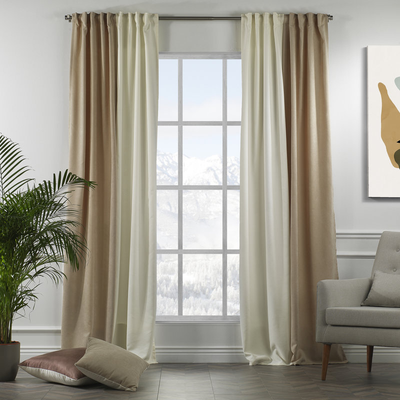 Rideau de fenêtre décoratif de chaque panneau de 27 po de largeur, Crème/beige, L 27 po x L 63 po