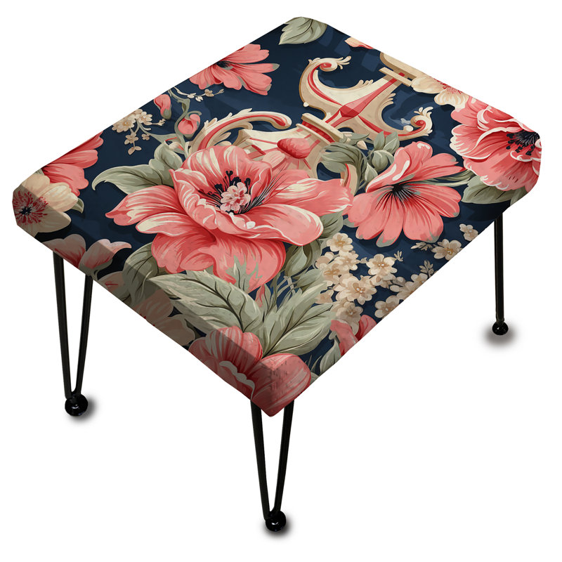 Maritime Damask Voyage Floristry - Damask Rectangle Ottoman