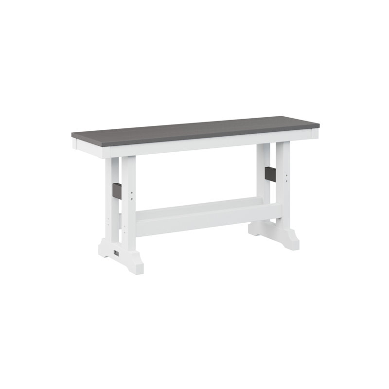 Banc de comptoir de 44 po Berlin, Gris fumée / blanc, H 23 po x l 44 po x P 12,5 po