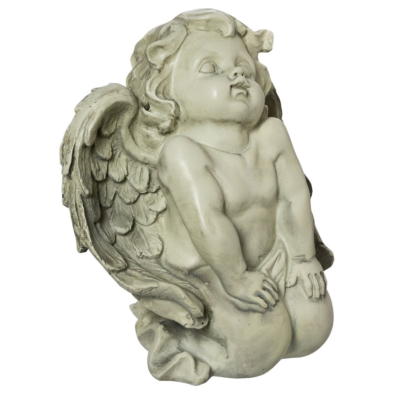 Statue de jardin d'extérieur ange patiné 6 po Heavenly Gardens