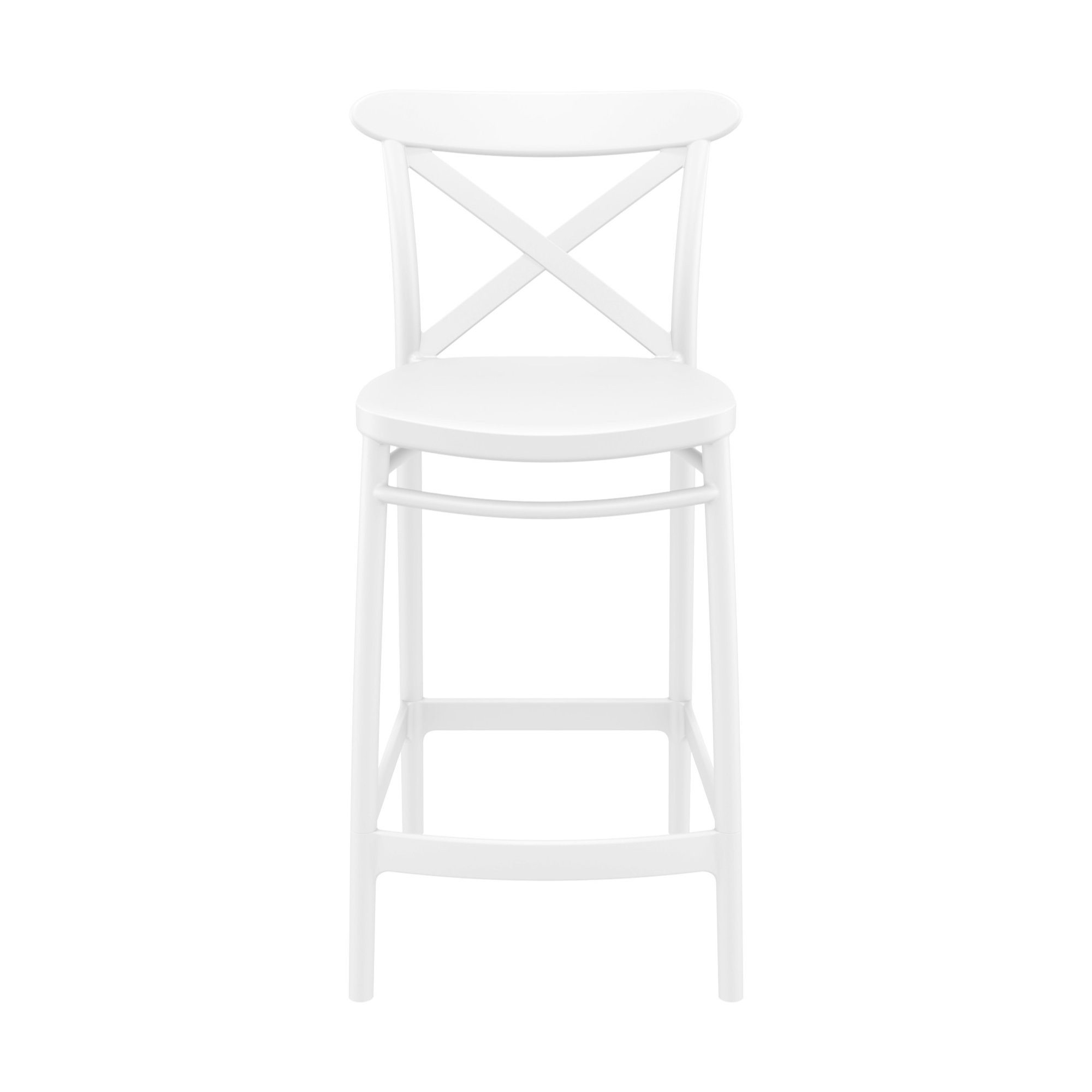 Bijou Outdoor Bar Stool, Counter Stool (25.6" Seat Height), White